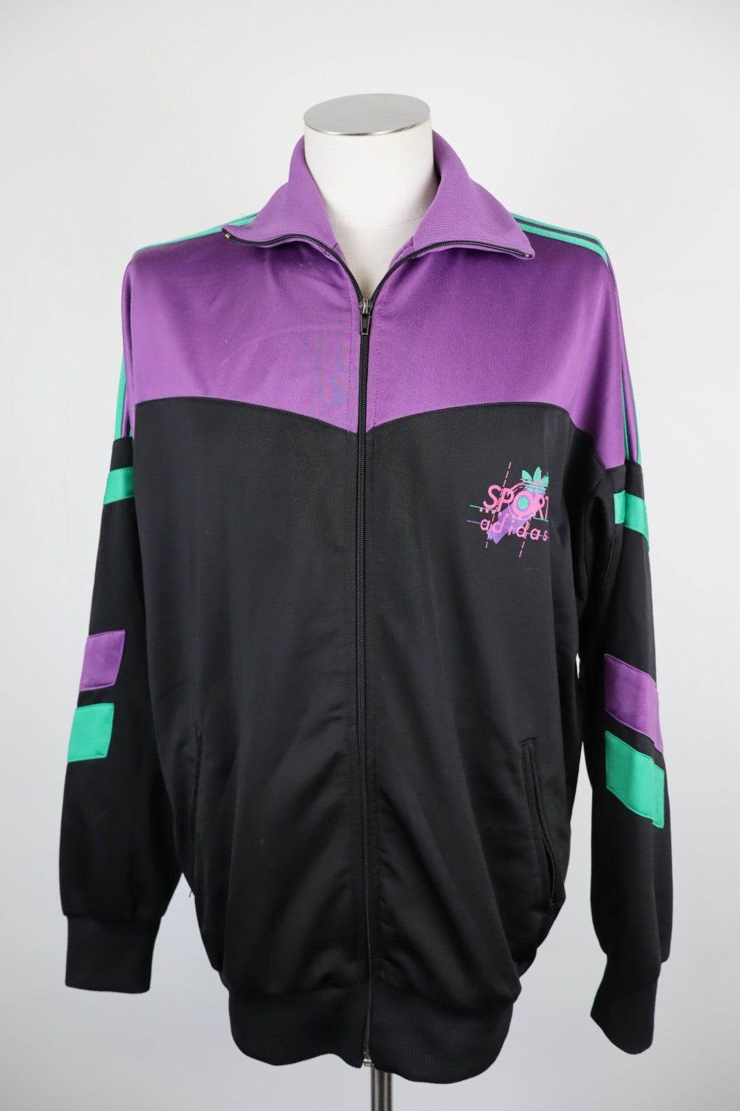 ADIDAS '80S GIACCA SPORTIVA UOMO Tg I8 MAN VINTAGE CASUAL SPORT JACKET CON ZIP