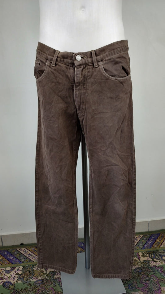 FRED PERRY PANTALONE CASUAL UOMO TG 48 MAN VINTAGE PANTS COTONE