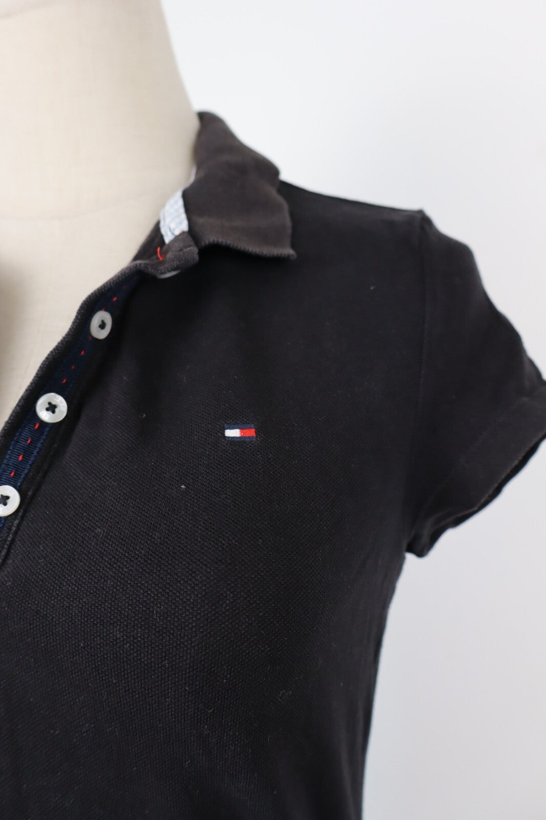 TOMMY HILFIGER POLO MAGLIA T-SHIRT DONNA COTONE TG. S SLIM WOMAN CASUAL VINTAGE