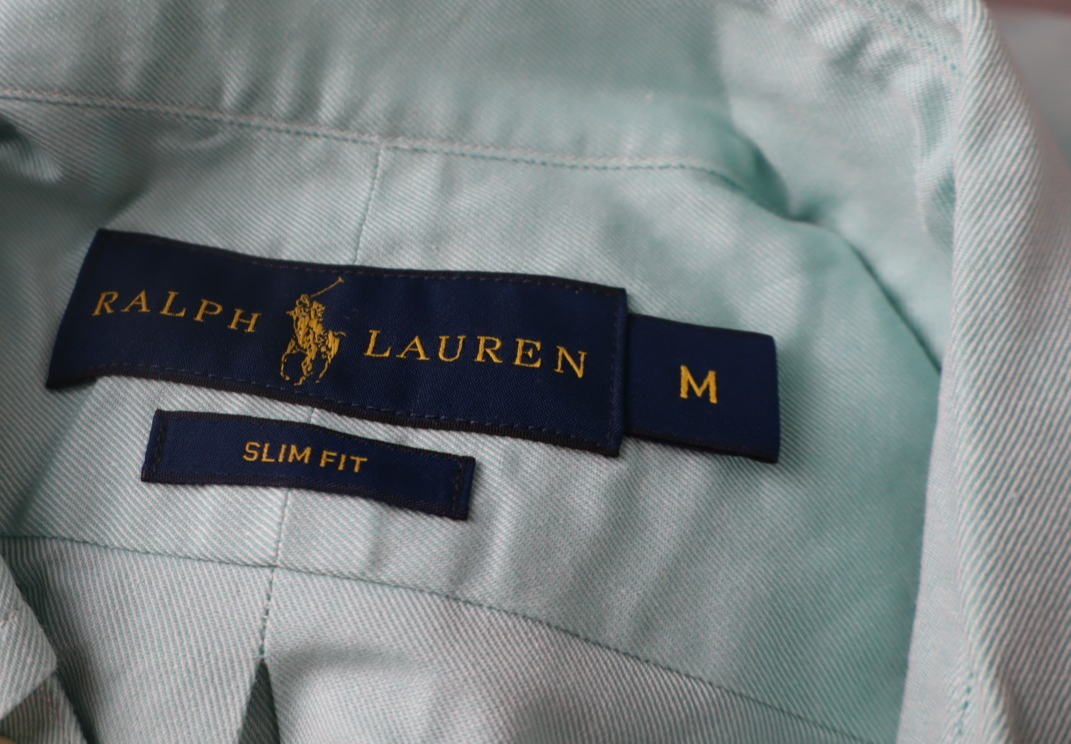 RALPH LAUREN CAMICIA UOMO M SLIM MAN CASUAL VINTAGE SHIRT COTONE MANICA LUNGA