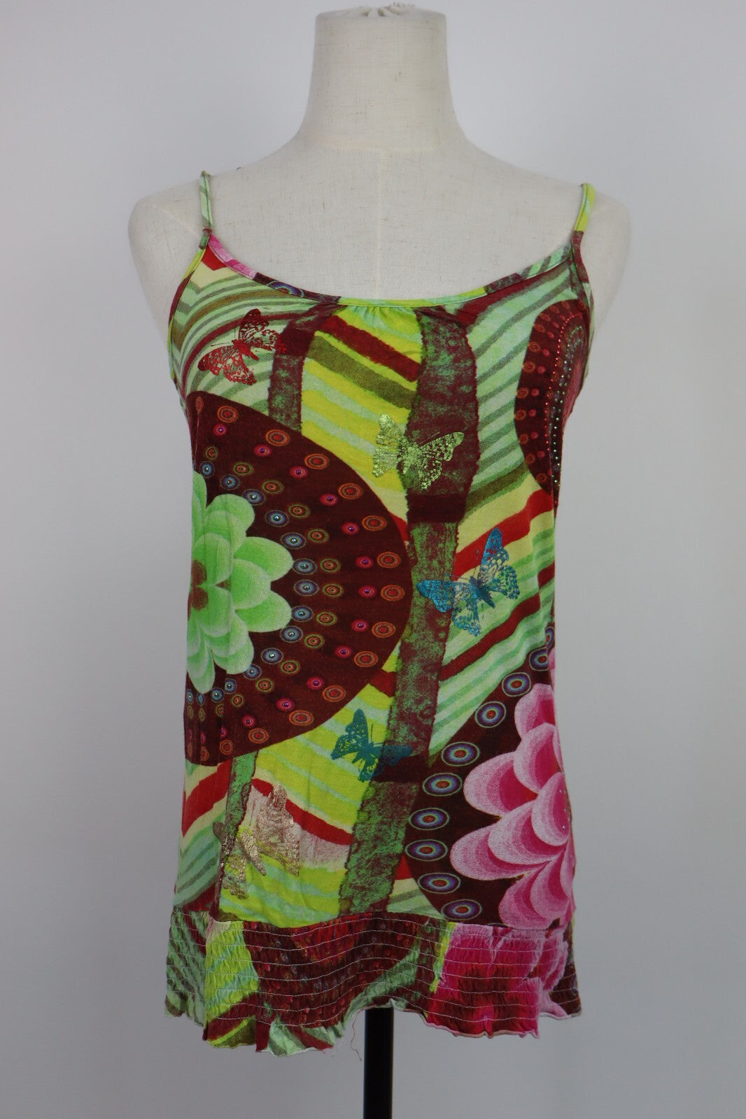 DESIGUAL MAGLIA DONNA TG. S WOMAN T-SHIRT CASUAL VINTAGE TOP REGOLABILE