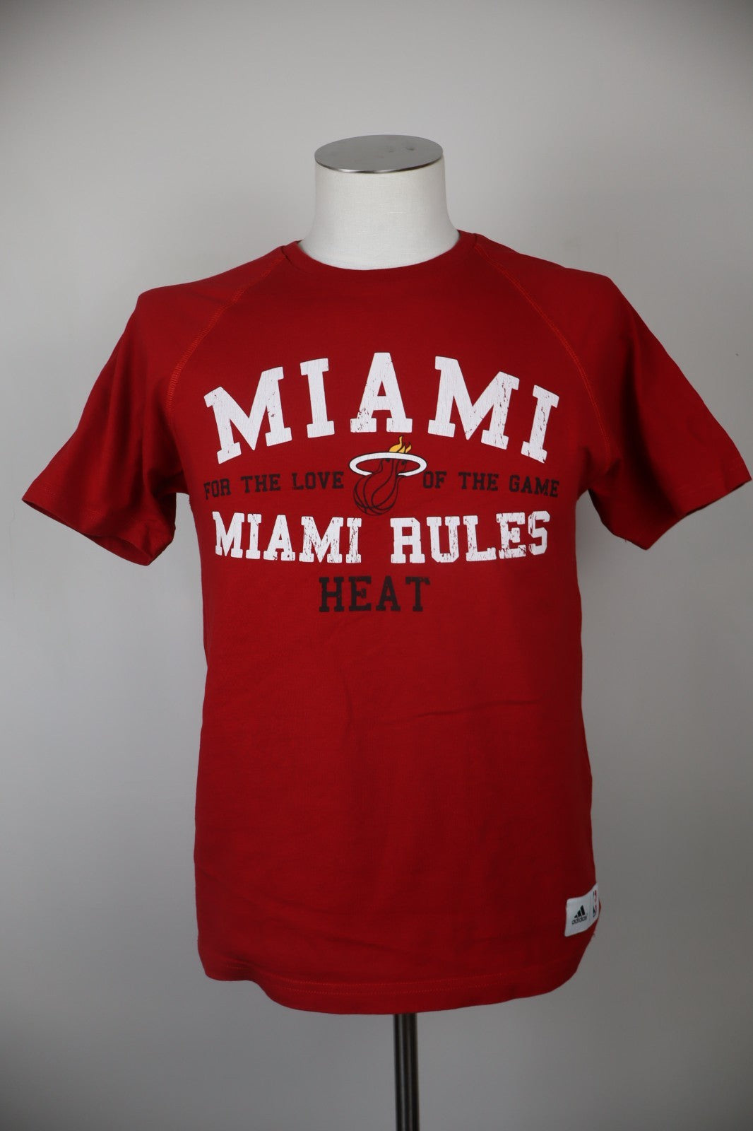 ADIDAS MIAMI NBA MAGLIA UOMO TG S MAN T-SHIRT CASUAL VINTAGE COTONE COTTON LOGO