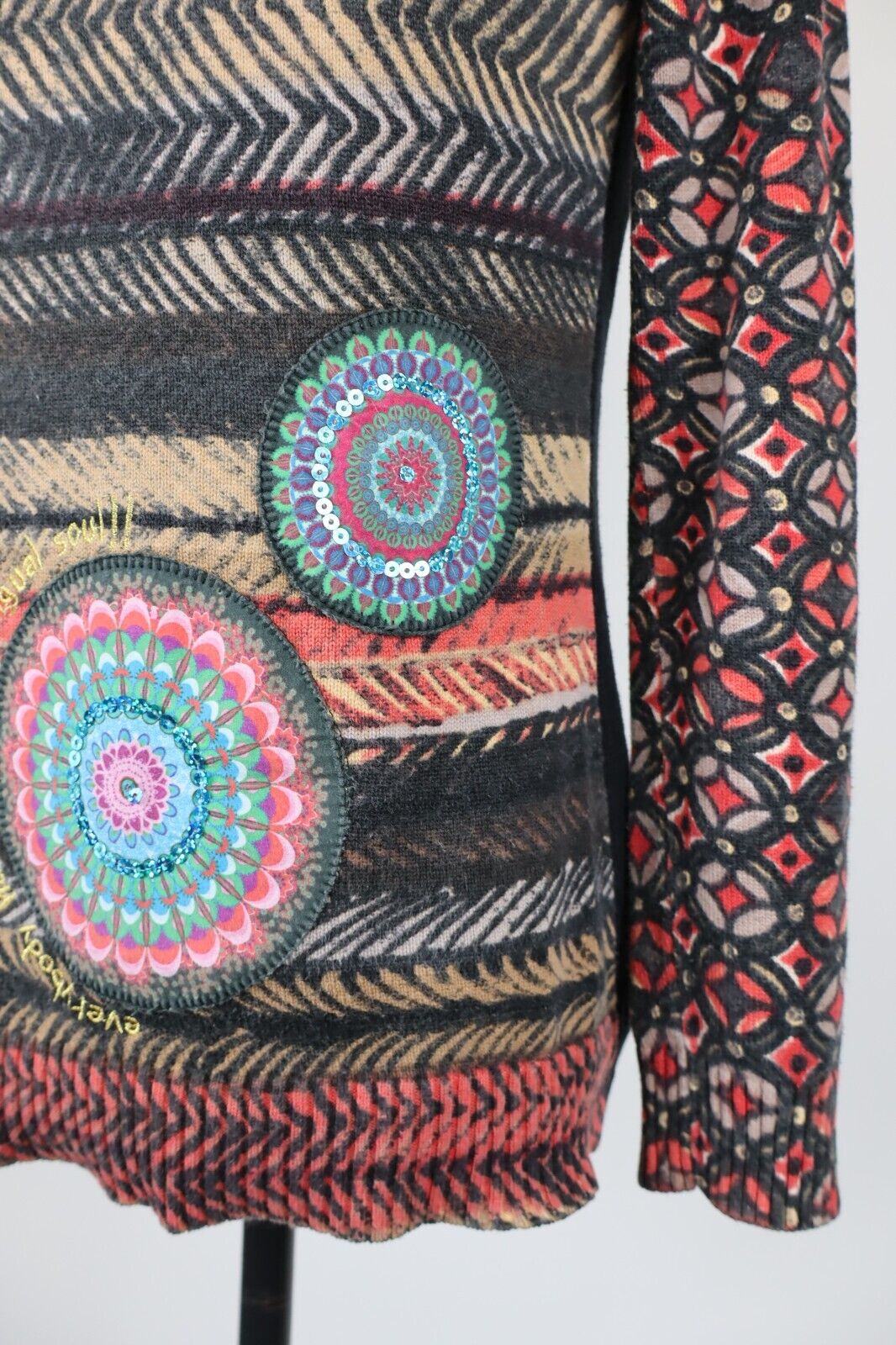 DESIGUAL MAGLIA DONNA TG. M WOMAN CASUAL VINTAGE T-SHIRT TOP COTONE COTTON