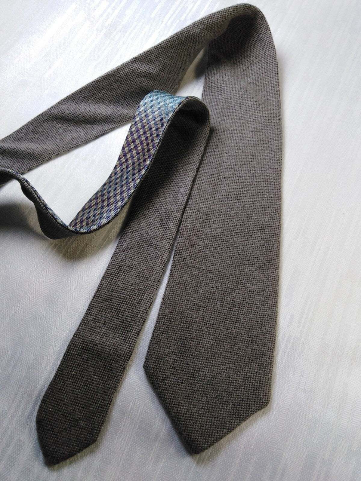 ICEBERG 100% SETA SILK TIE CRAVATTA NECKTIE ITALY VINTAGE DOUBLE-FACE