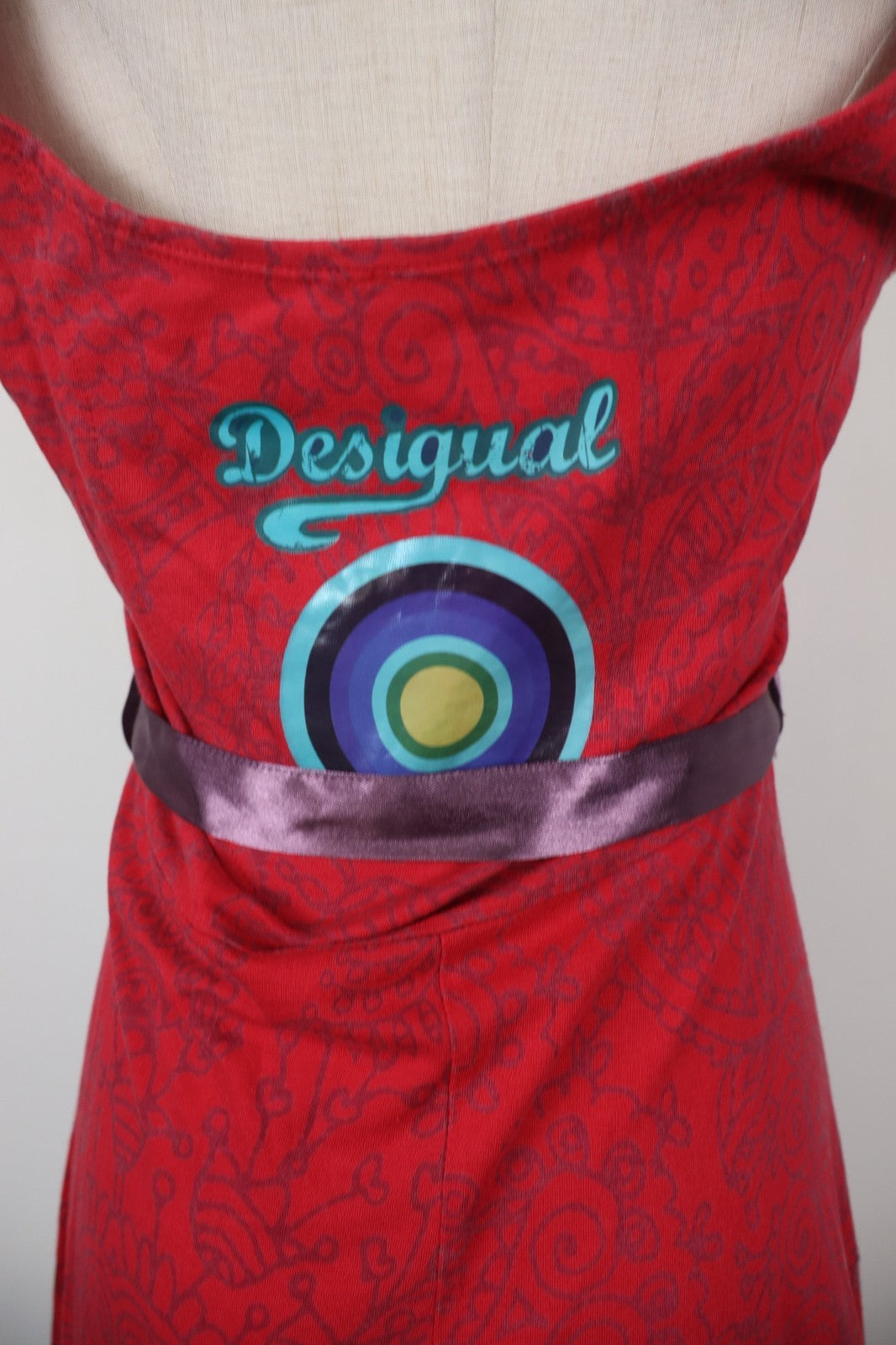 DESIGUAL VESTITO DONNA TG. L WOMAN CASUAL VINTAGE DRESS COTONE