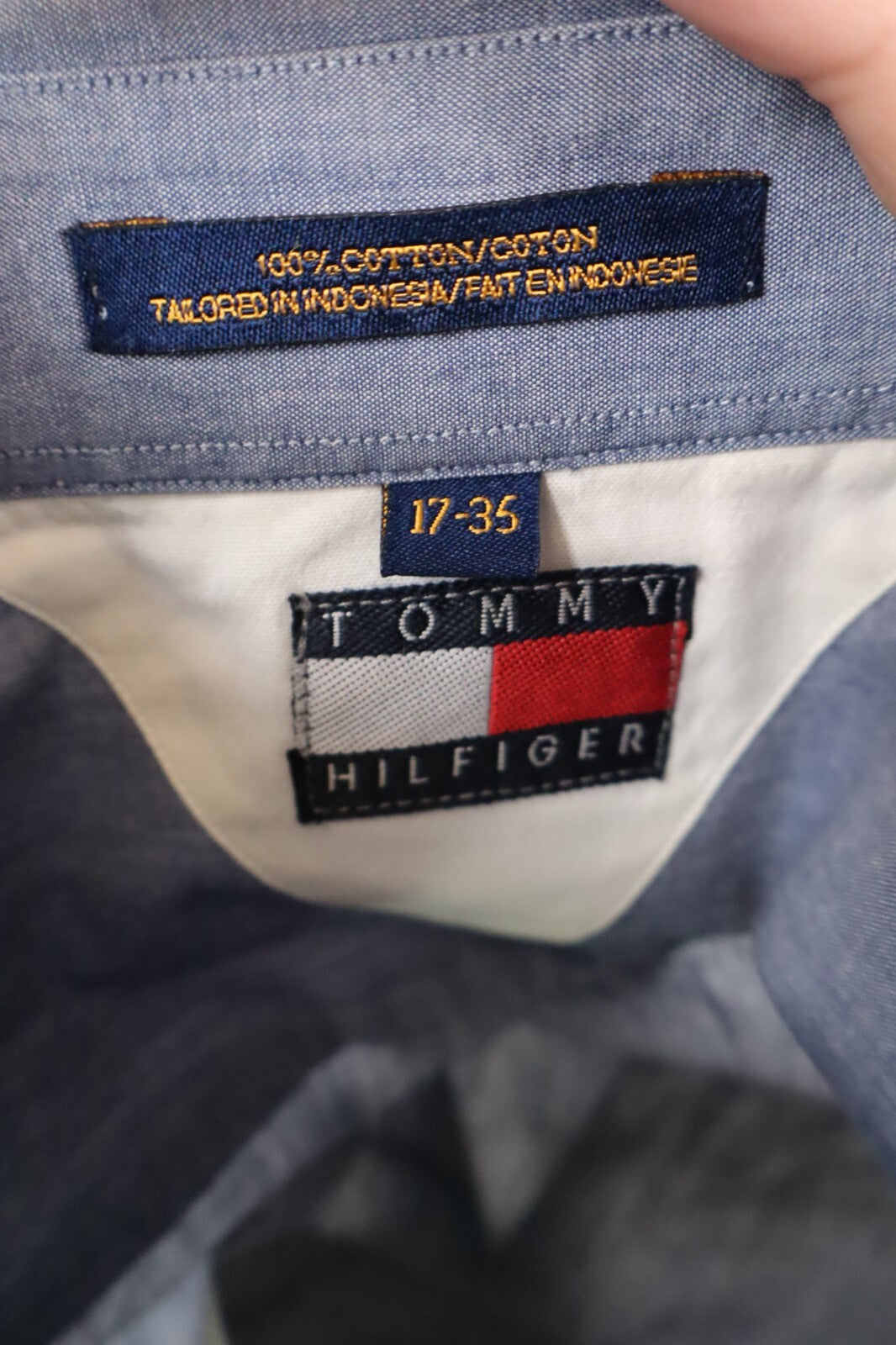 TOMMY JEANS HILFIGER CAMICIA UOMO TG 17 35 MAN CASUAL SHIRT VINTAGE SHIRT COTONE