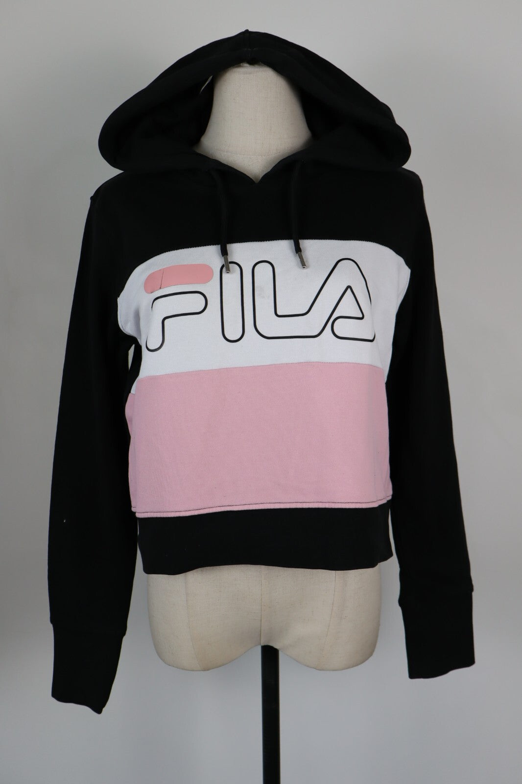 FILA FELPA CON CAPPUCCIO DONNA Tg S WOMAN CASUAL VINTAGE SWEATSHIRT COTONE