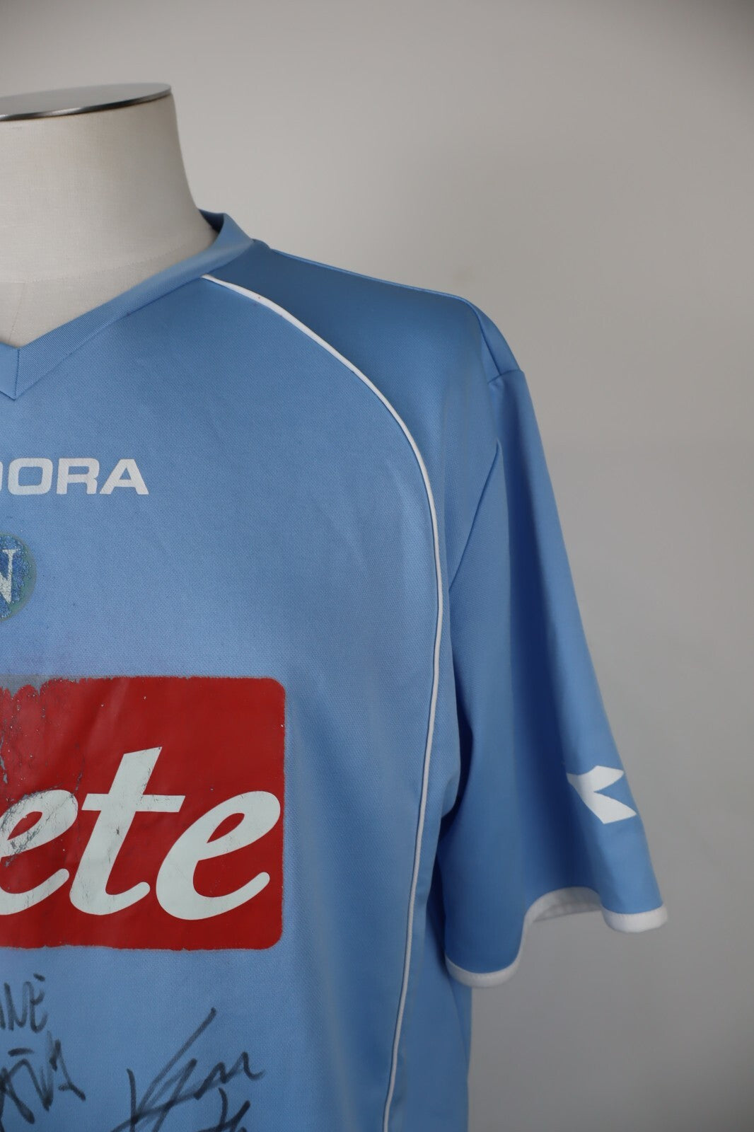 DIADORA NAPOLI MAGLIA CALCIO UOMO Tg XL TRIKOT JERSEY AUTOGRAFI 2007/08