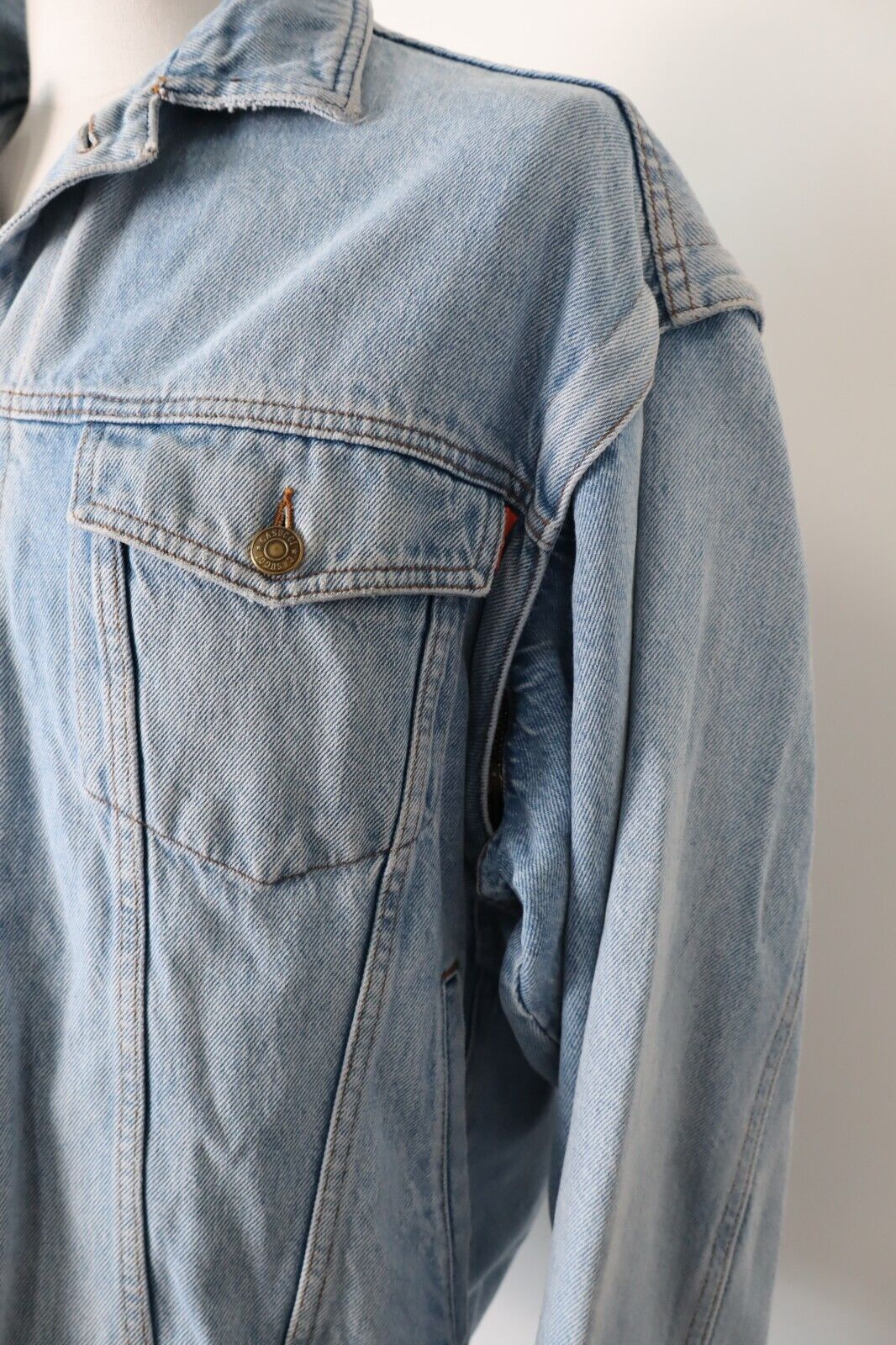 CASUCCI C-001 GIACCA GIUBBINO JEANS DENIM UOMO Tg 32 MAN CASUAL VINTAGE JACKET