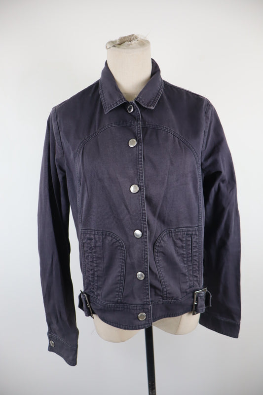 TRUSSARDI JEANS GIUBBINO GIACCA DONNA Tg. 46 WOMAN JACKET COTONE DENIM LOGO