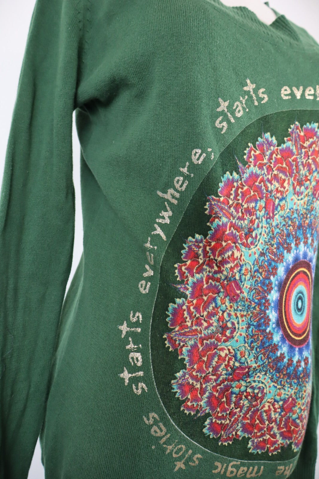 DESIGUAL MAGLIA DONNA TG. M WOMAN T-SHIRT CASUAL VINTAGE COTONE COTTON