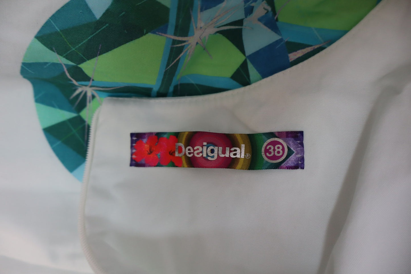 DESIGUAL VESTITO ABITO SMANICATO DONNA TG. 38 WOMAN CASUAL VINTAGE DRESS GEMME