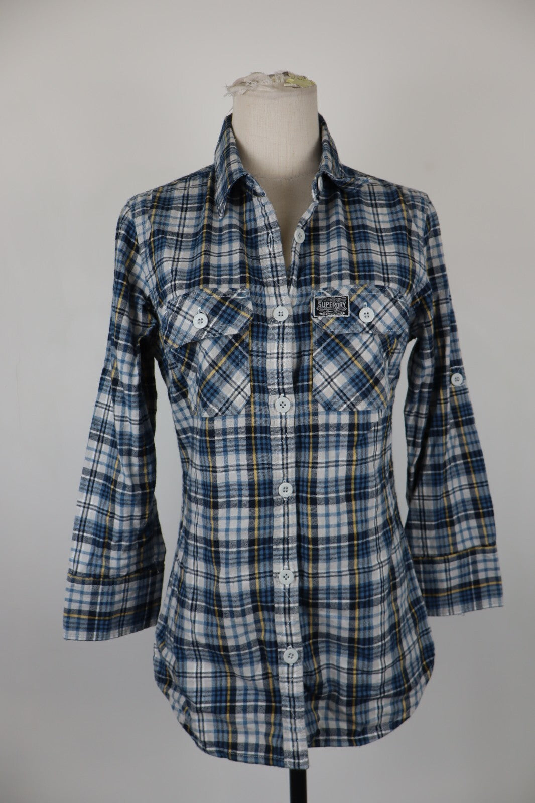 SUPERDRY CAMICIA DONNA TG. M WOMAN SHIRT CASUAL VINTAGE COTONE COTTON