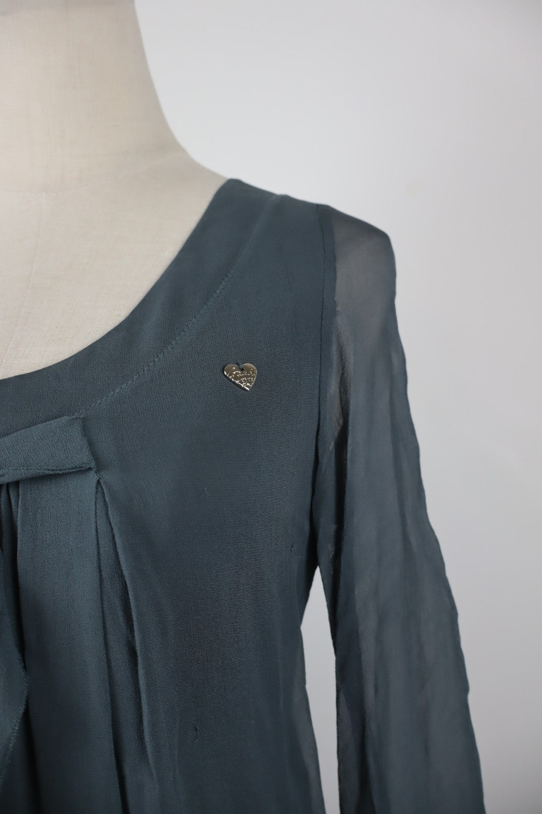 GAUDI' VESTITO ABITO MANICHE LUNGHE DONNA TG. 4O WOMAN CASUAL VINTAGE DRESS LOGO