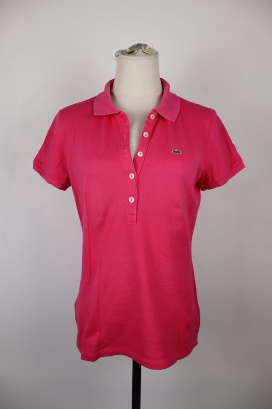 LACOSTE POLO MAGLIA DONNA COTONE TG. 42 WOMAN SHIRT CASUAL VINTAGE COTTON LOGO