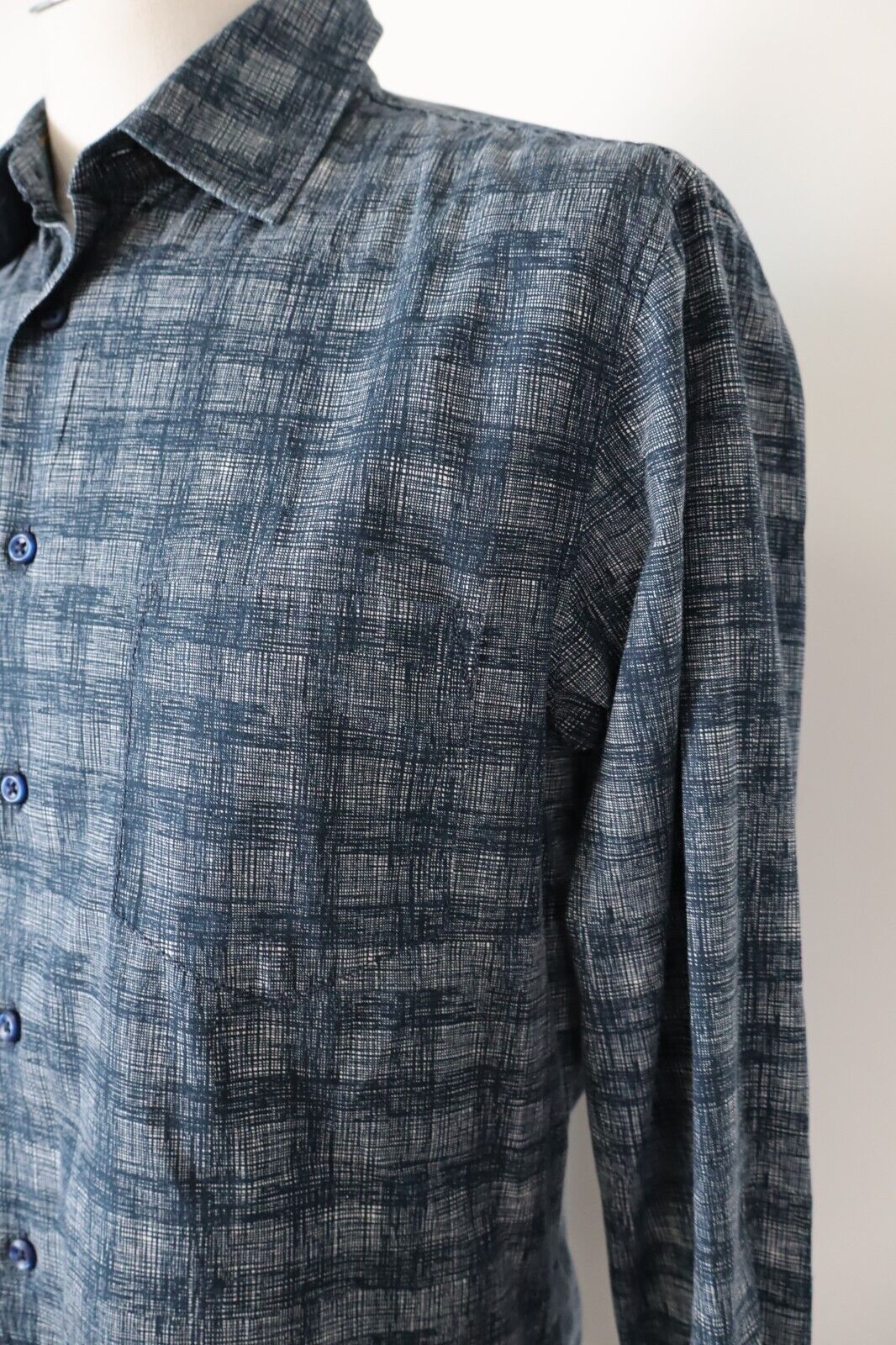 HUGO BOSS CAMICIA UOMO TG. M MAN CASUAL VINTAGE SHIRT COTONE COTTON