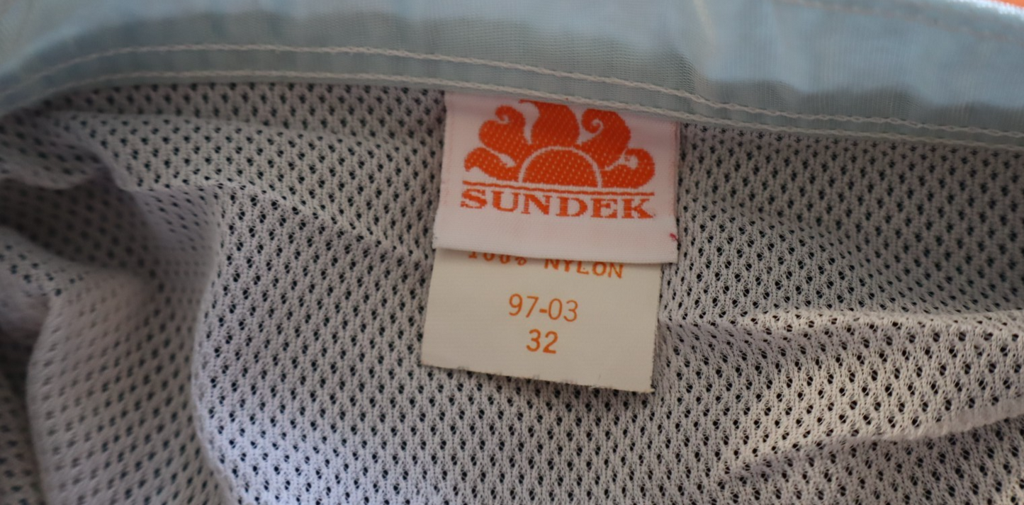 SUNDEK COSTUME PANTALONCINO MARE UOMO TG 32 MEN SWIMSUIT VINTAGE CASUAL LOGO