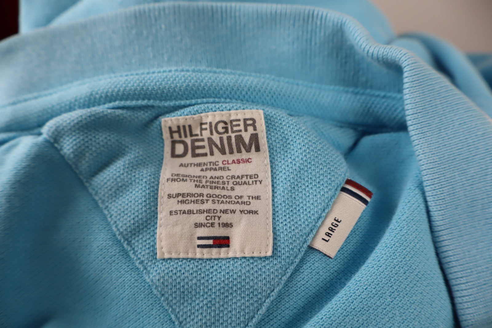 TOMMY HILFIGER DENIM MAGLIA COTONE POLO UOMO L MAN SHIRT CASUAL VINTAGE COTTON