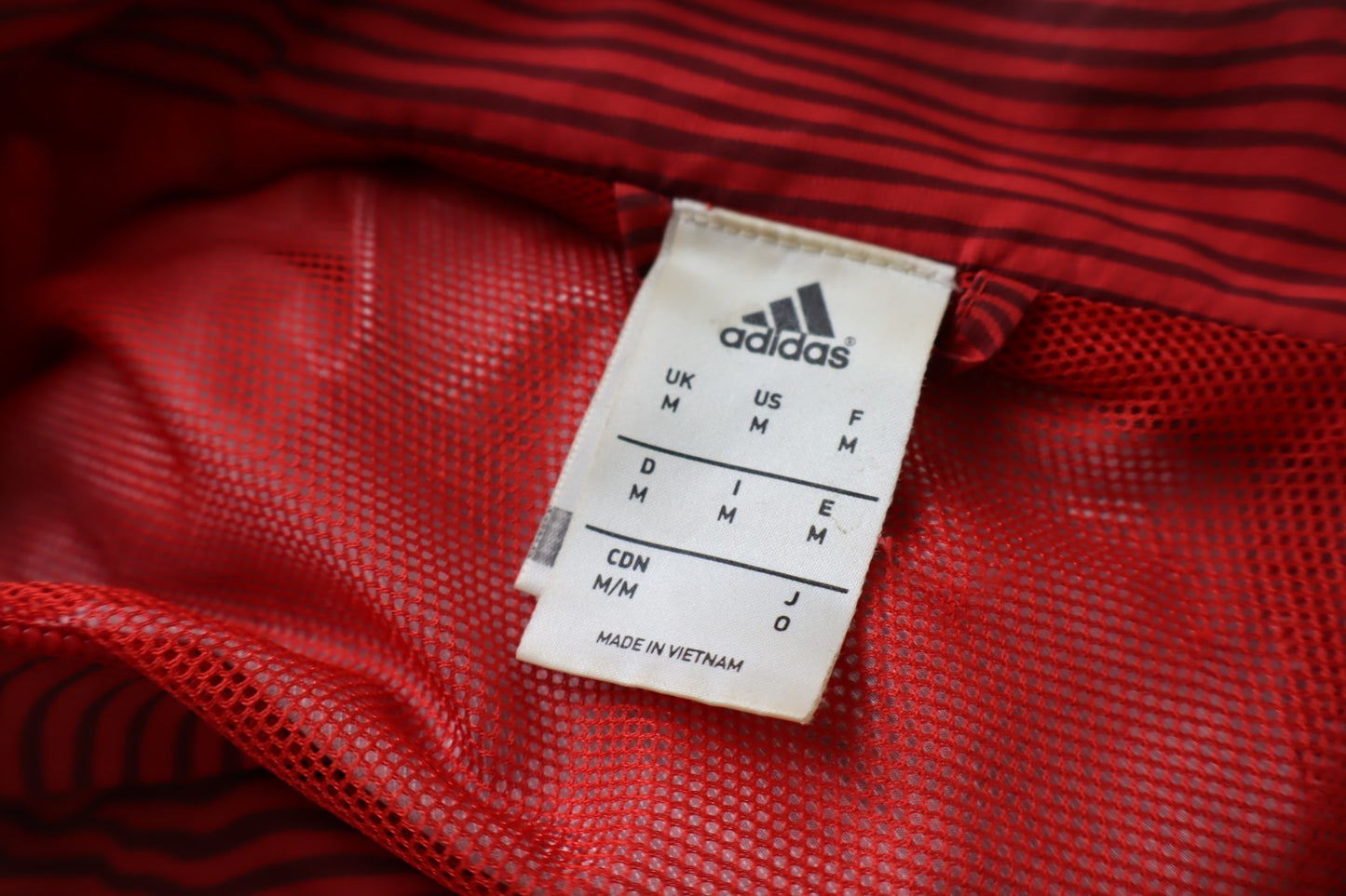 ADIDAS MANCHESTER GIACCA SPORT CALCIO UOMO M VINTAGE JACKET SOCCER IMPERMEABILE