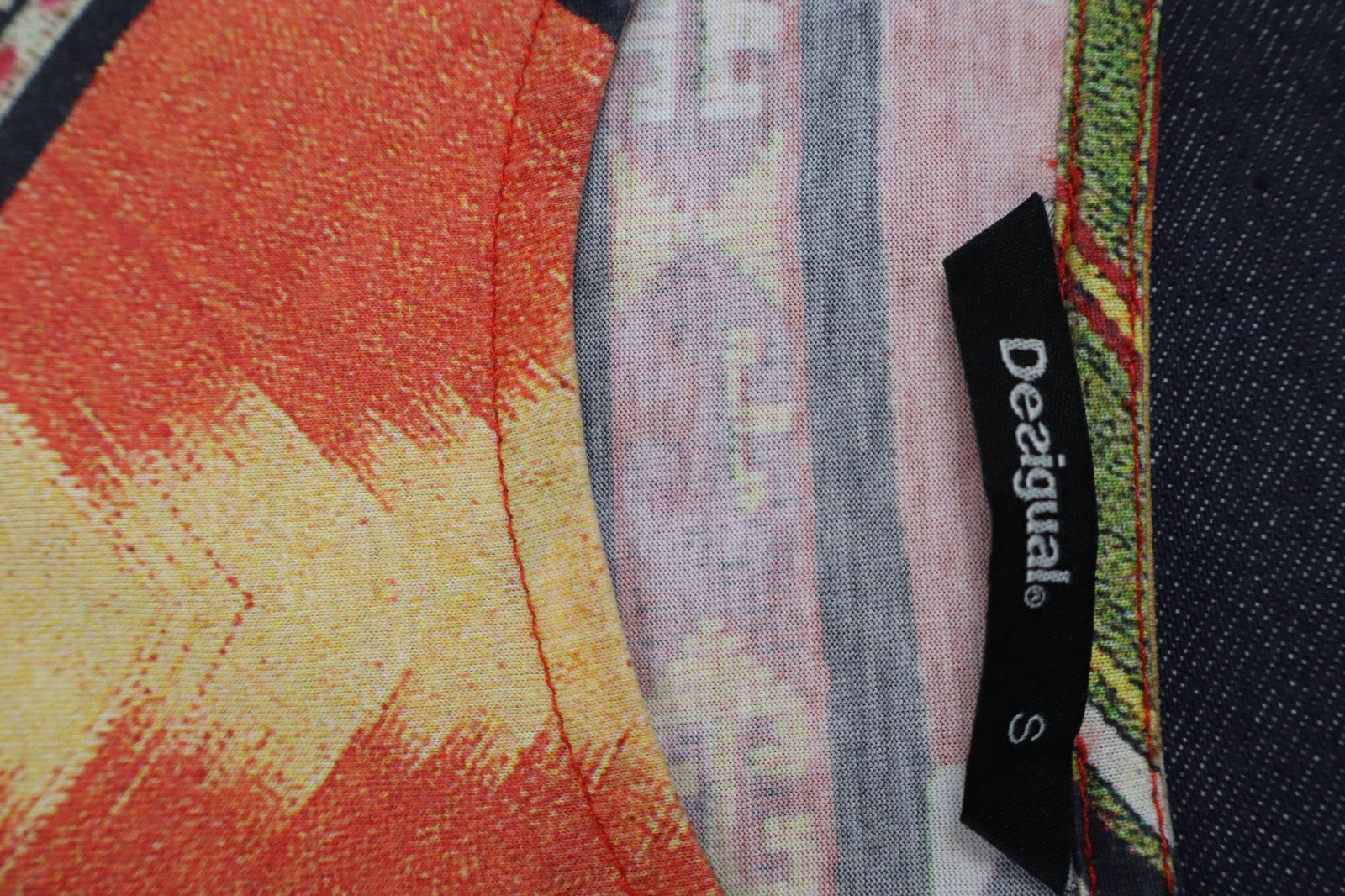 DESIGUAL  VESTITO ABITO DONNA TG.  S  SHORT WOMAN CASUAL VINTAGE DRESS