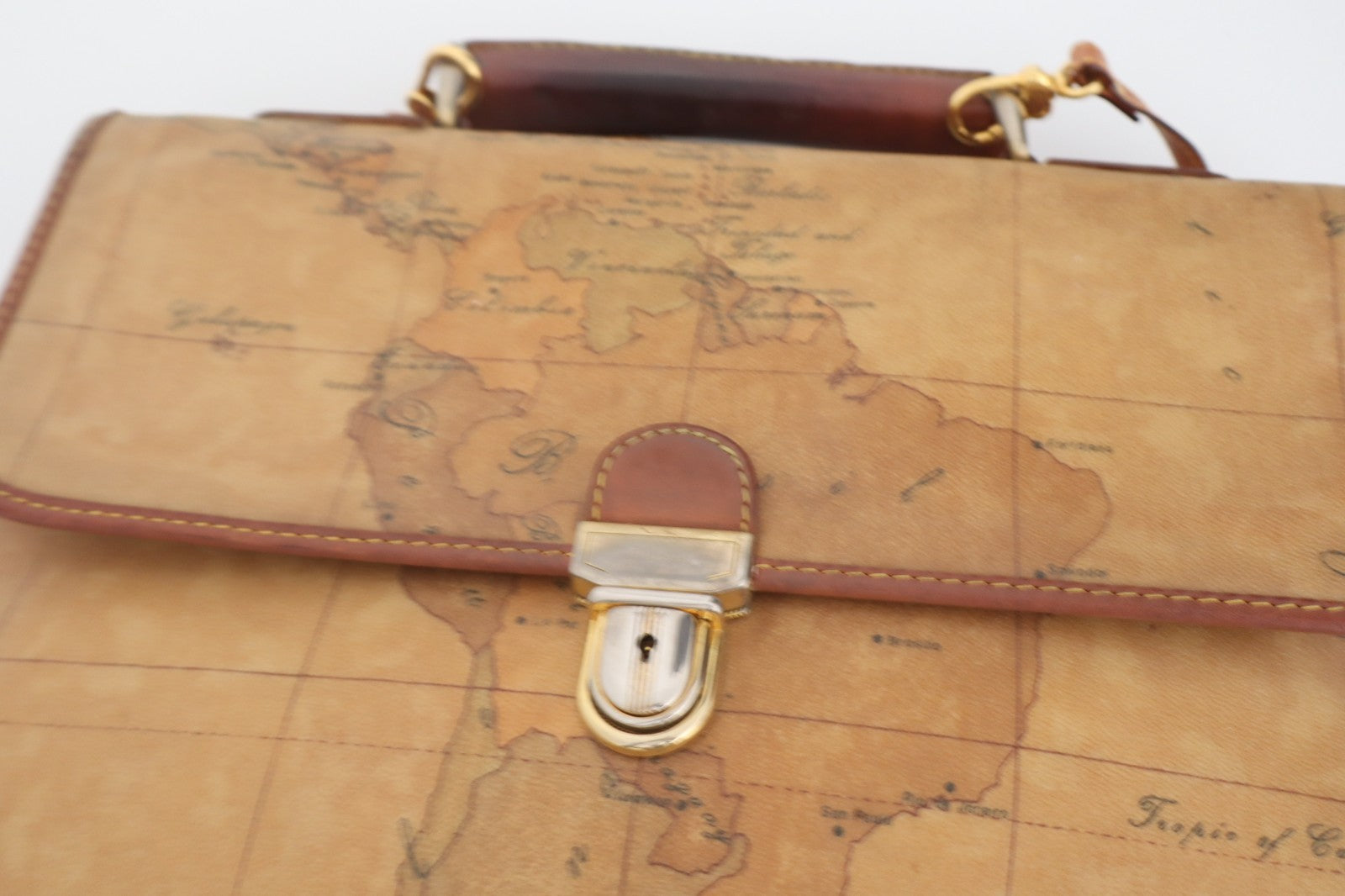 ALVIERO MARTINI BORSA DONNA SHOULDER BAG ITALY  VINTAGE PELLE PORTA LAPTOP GEO