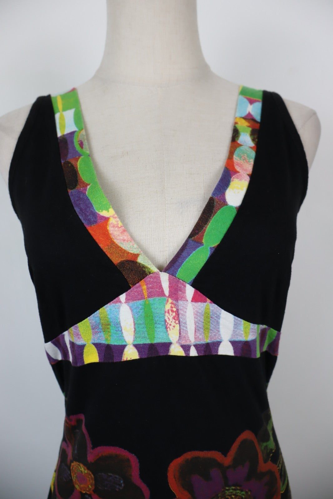 DESIGUAL VESTITO SMANICATO DONNA TG L WOMAN CASUAL VINTAGE DRESS ABITO COTONE