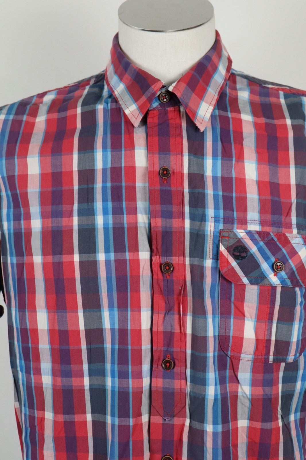 TIMBERLAND SLIM FIT CAMICIA COTONE UOMO TG. L MAN CASUAL VINTAGE SHIRT COTTON