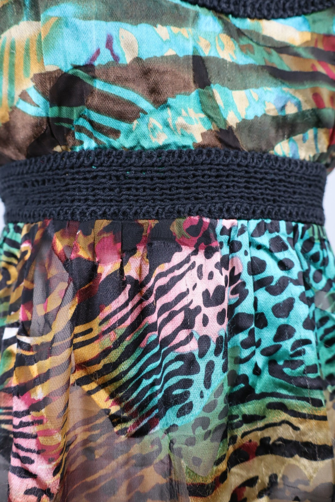 DESIGUAL VESTITO ABITO A BRETELLE DONNA TG. 38 WOMAN CASUAL VINTAGE DRESS FIOCCO