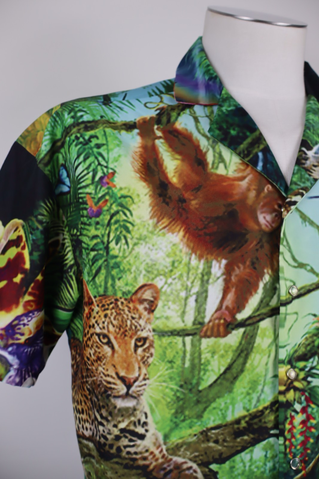 MINIMAL COUTURE MILANO CAMICIA UOMO TG L MAN CASUAL VINTAGE SHIRT ANIMALIER