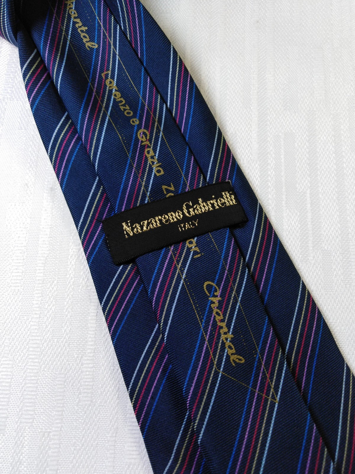 NAZARENO GABRIELLI 100% SETA SILK TIE CRAVATTA NECKTIE VINTAGE CLASSIC ITALY