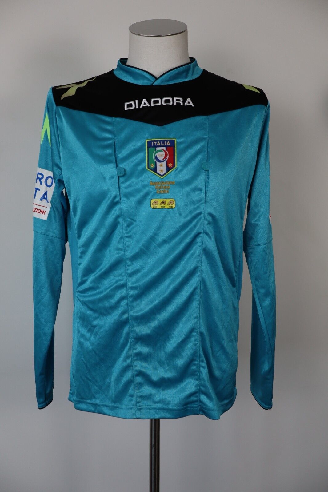 DIADORA ITALIA AURELIANO MAGLIA CALCIO ARBITRO UOMO Tg M MAN JERSEY INDOSSATA