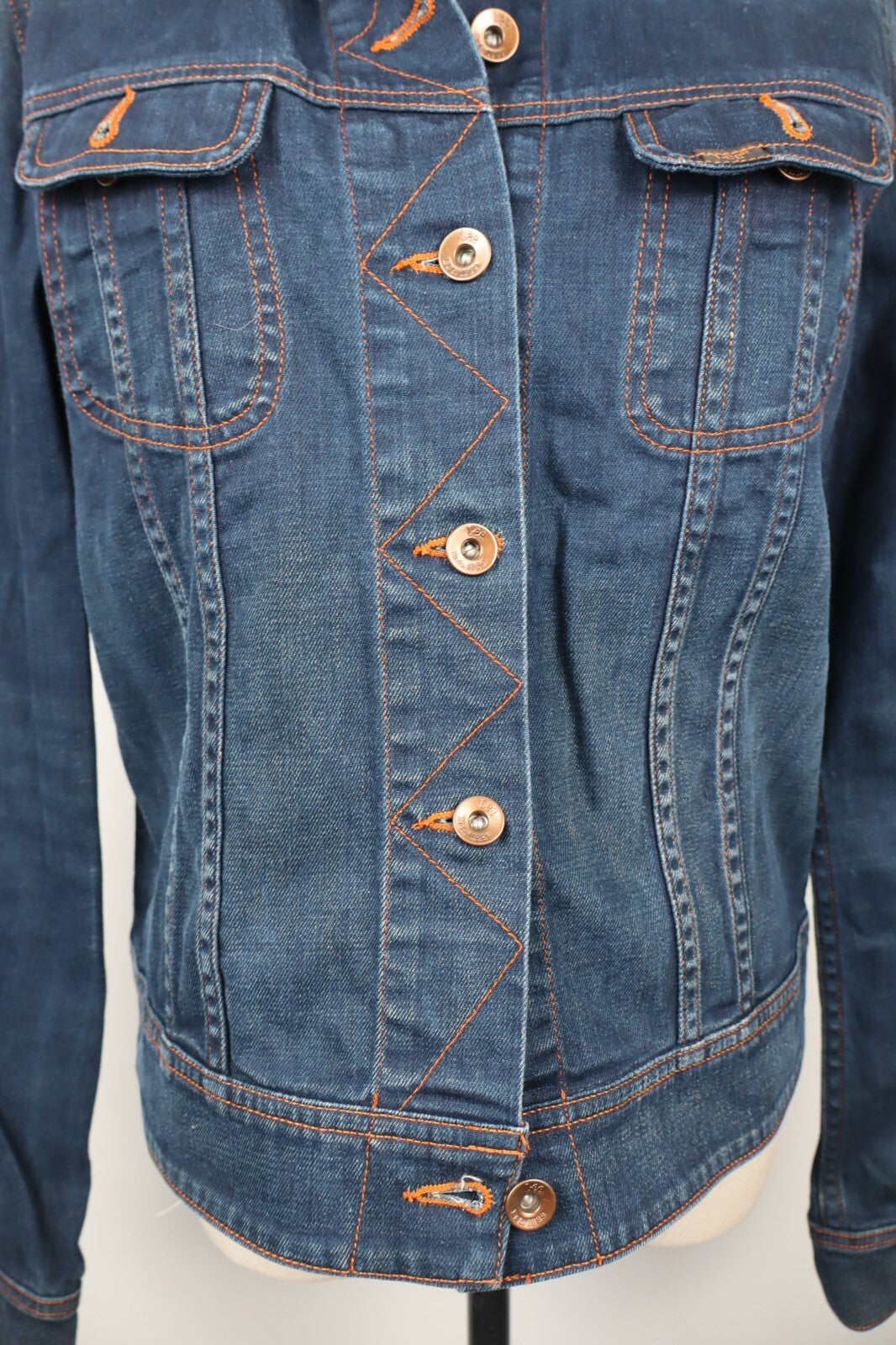 LEE GIUBBINO JEANS DENIM DONNA Tg L WOMAN CASUAL VINTAGE JACKET COTONE COTTON
