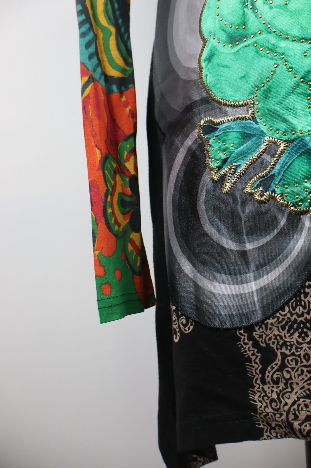 DESIGUAL VESTITO ABITO MANICA LUNGA DONNA TG M WOMAN CASUAL VINTAGE DRESS COTONE