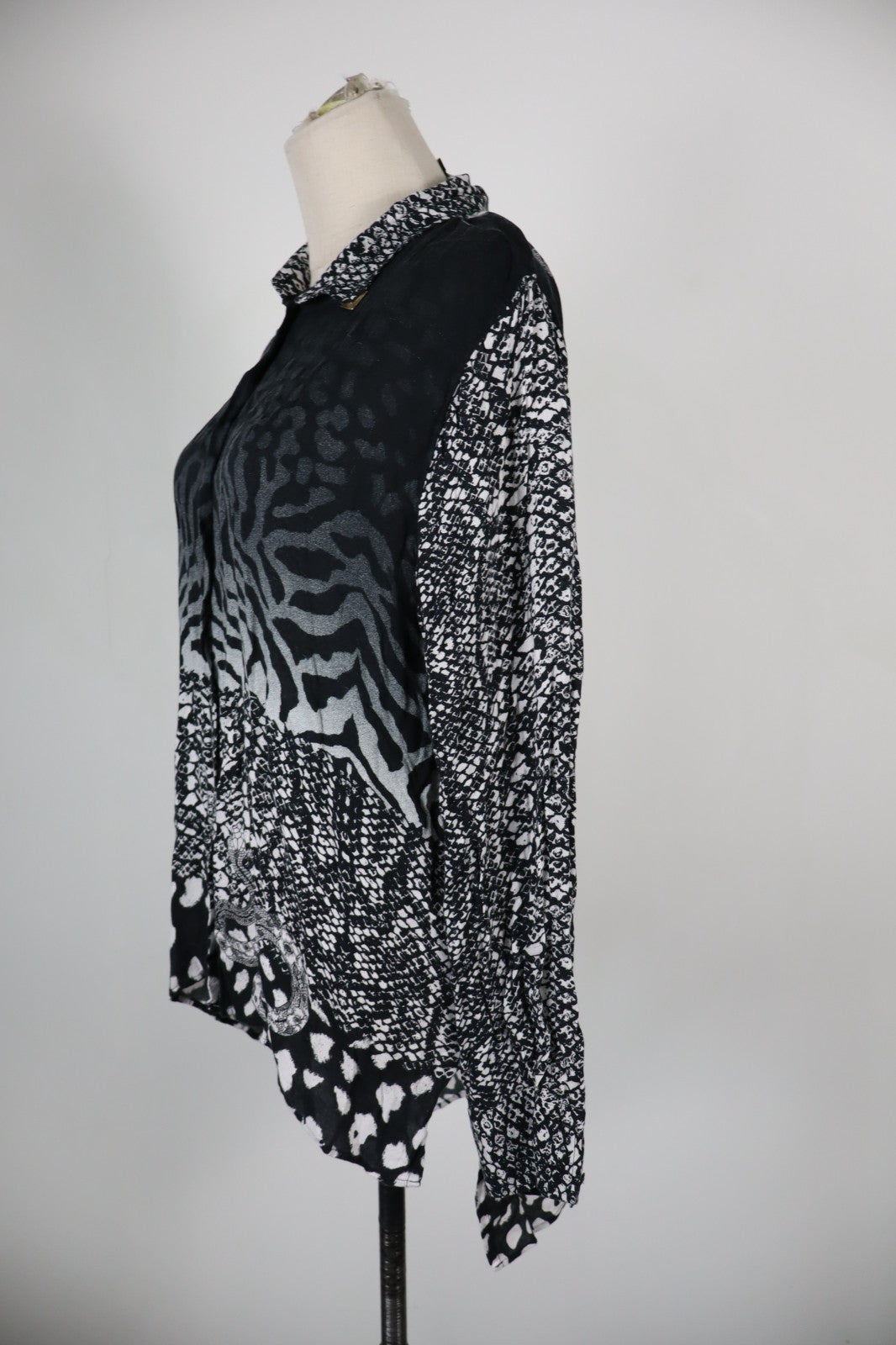 DESIGUAL CAMICIA DONNA TG. XL WOMAN SHIRT CASUAL VINTAGE ANIMALIER