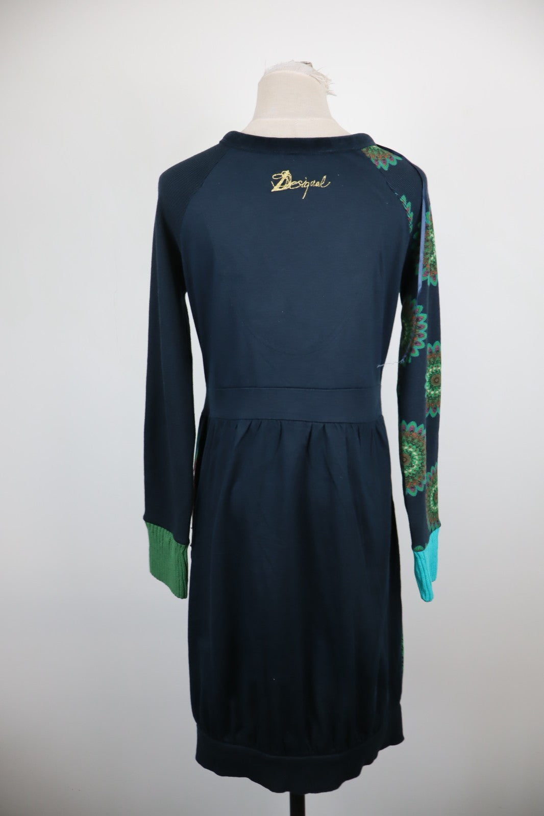 DESIGUAL VESTITO ABITO MANICHE LUNGHE DONNA TG. XL WOMAN CASUAL VINTAGE DRESS