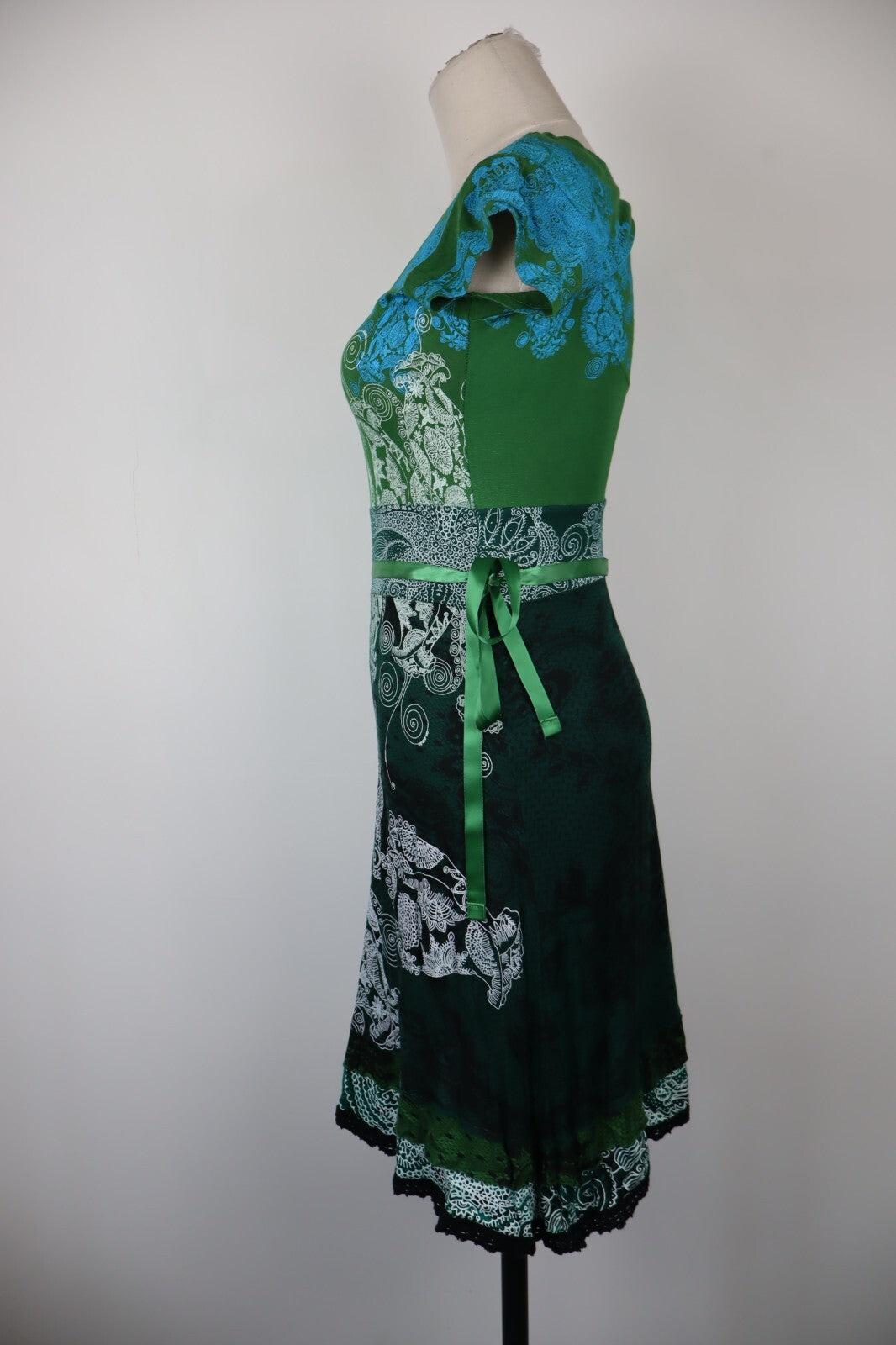 DESIGUAL VESTITO DONNA TG. XS WOMAN CASUAL VINTAGE DRESS ABITO