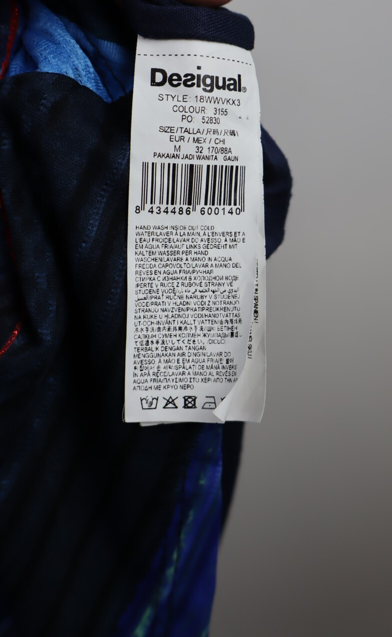 DESIGUAL VESTITO ABITO SMANICATO DONNA TG. M WOMAN CASUAL VINTAGE DRESS LOGO