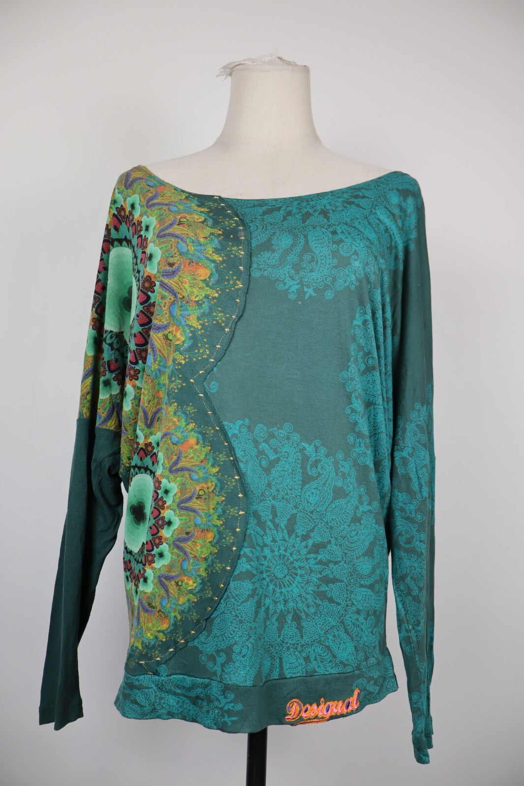 DESIGUAL MAGLIA DONNA TG. S WOMAN CASUAL VINTAGE T-SHIRT TOP COTONE