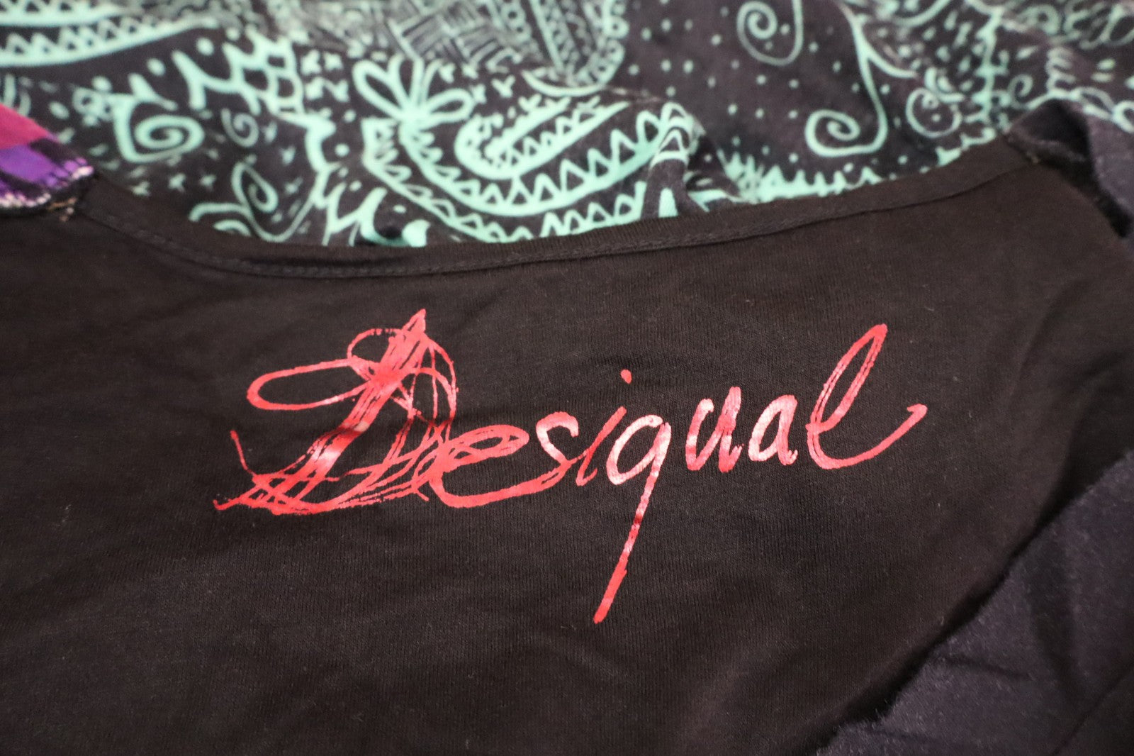 DESIGUAL VESTITO ABITO COTONE DONNA TG. L WOMAN CASUAL VINTAGE DRESS COTTON