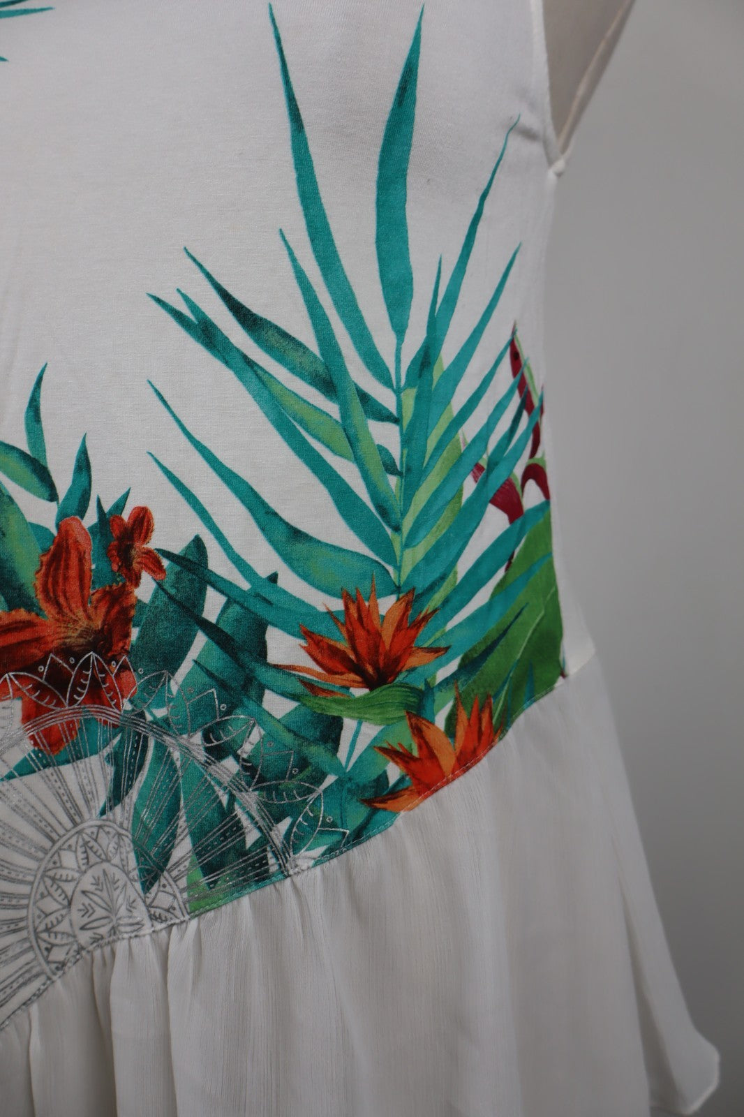 DESIGUAL MAGLIA SMANICATA TOP DONNA TG S WOMAN CASUAL VINTAGE T-SHIRT COTONE