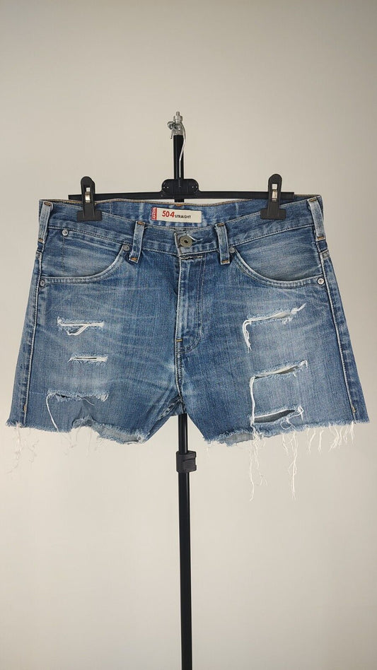 LEVI'S 504 PANTALONCINO DENIM JEANS DONNA TG W33 WOMAN VINTAGE SHORTS