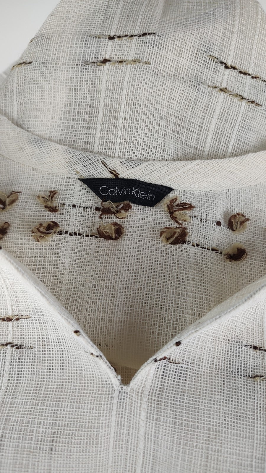 CALVIN KLEIN MAGLIA DONNA TG. L WOMAN CASUAL VINTAGE T-SHIRT LINO