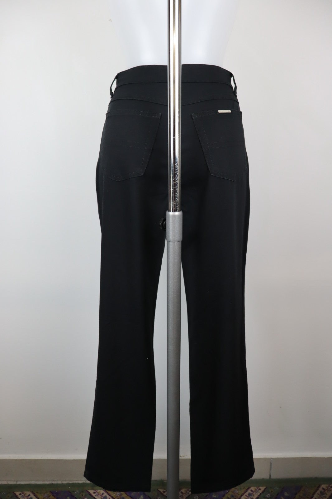 TRUSSARDI JEANS PANTALONE DONNA TG 41 27 WOMAN VINTAGE PANTS LYCRA LOGO NERO