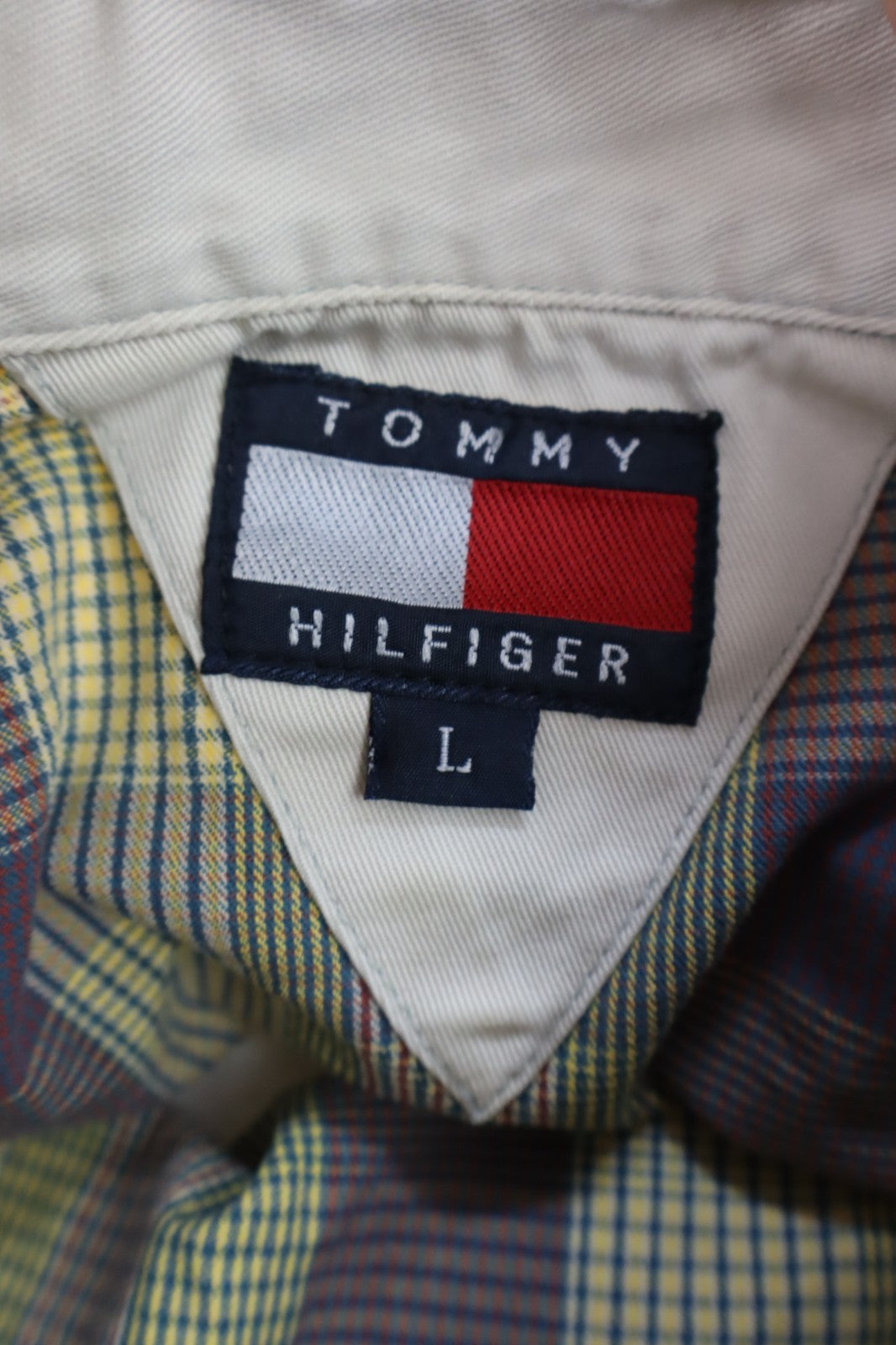 TOMMY HILFIGER CAMICIA UOMO TG. L  MAN CASUAL SHIRT VINTAGE SHIRT COTONE
