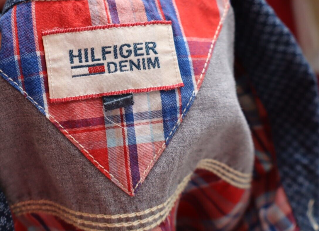 TOMMY HILFIGER CAMICIA UOMO COTONE TG. M MAN CASUAL VINTAGE COTTON SHIRT