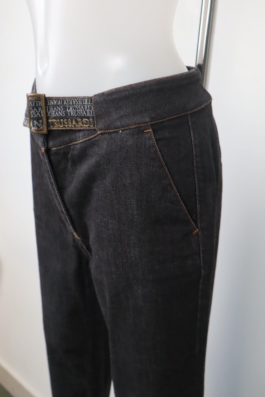 TRUSSARDI JEANS PANTALONE DONNA TG 44 WOMAN VINTAGE PANTS DENIM
