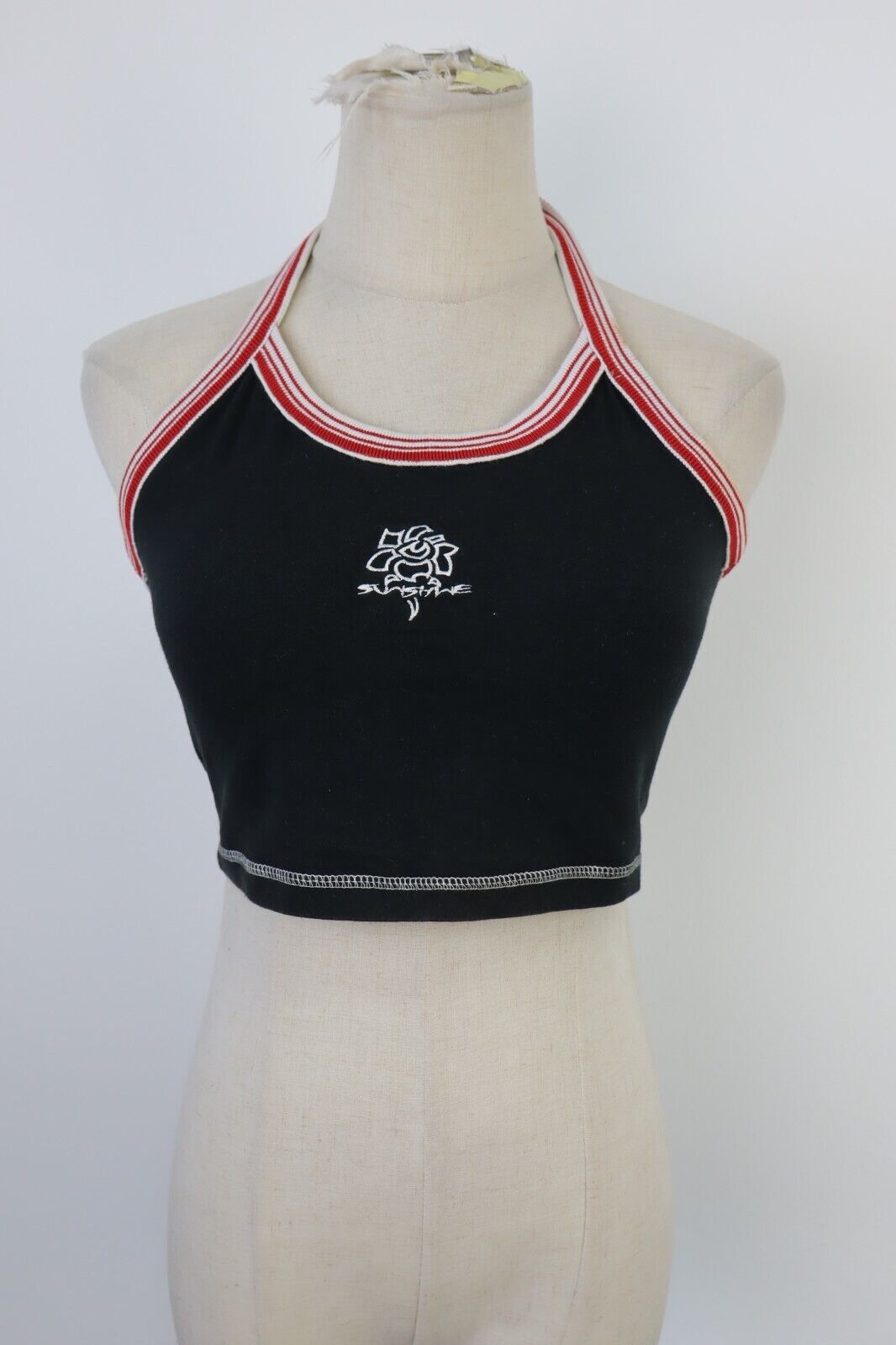 MAGLIA CROP TOP DONNA M WOMAN T-SHIRT STREETWEAR STAMPA LOGO URBAN Y2K 2000'S