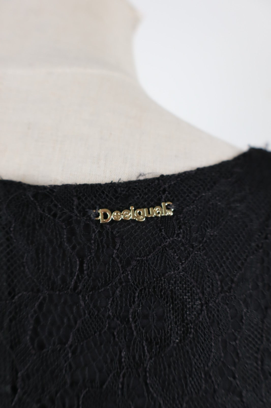 DESIGUAL VESTITO ABITO SMANICATO DONNA TG. S WOMAN CASUAL VINTAGE DRESS NERO