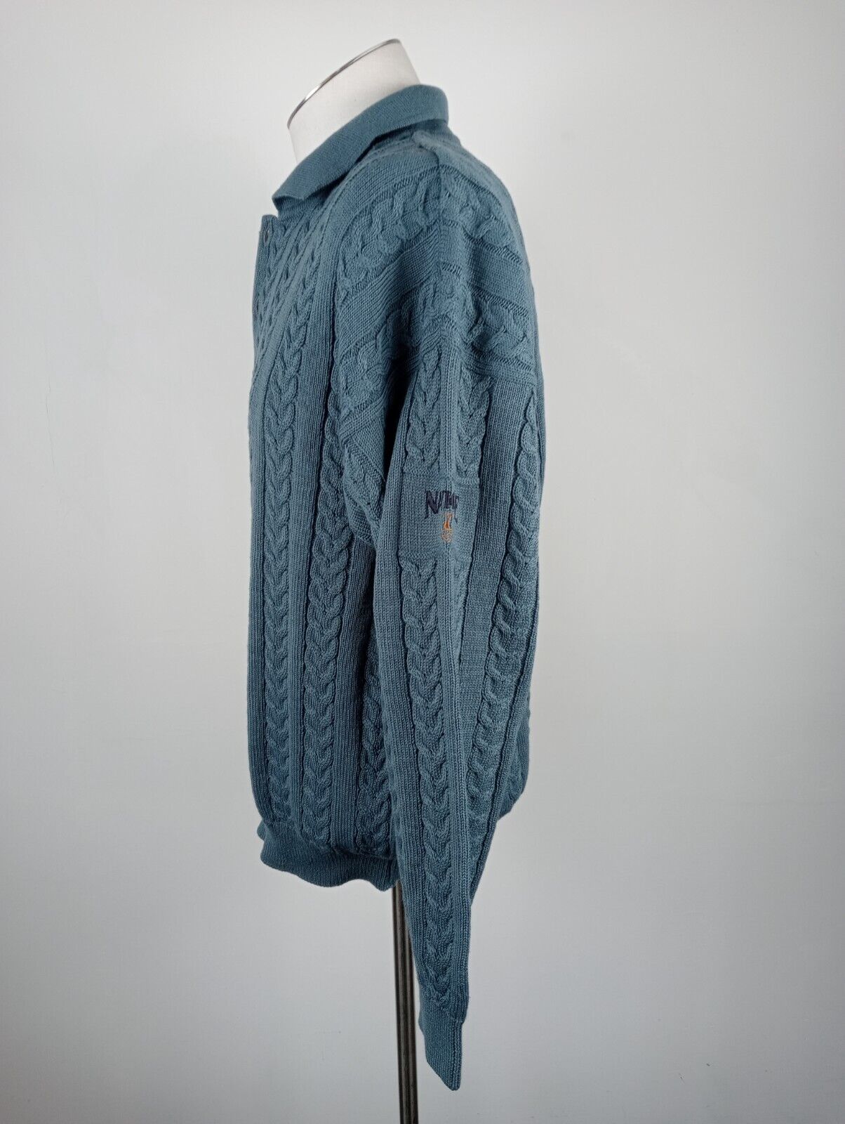 NAVIGARE MAGLIONE COLLO POLO LANA WOOL VINTAGE UOMO Tg. L MAN SWEATER CASUAL
