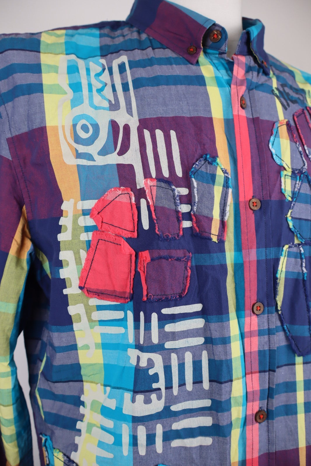 DESIGUAL CAMICIA UOMO TG. XL  MAN CASUAL VINTAGE SHIRT MAN COTONE COTTON LOGO